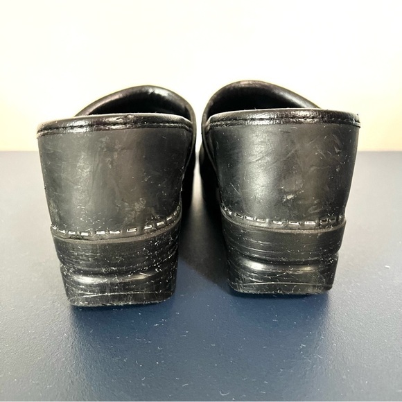 Dansko Professional Matte Black Leather Platform Slip On Clog Shoes Size 36 - Picture 8 of 16